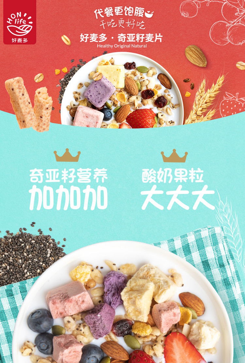 奇亚籽水果谷物麦片  小红书同款  全网厂家批发代理营销 一件代发