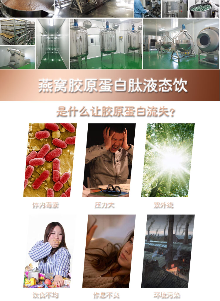 燕窝胶原蛋白肽加工厂家 口服液贴牌定制
