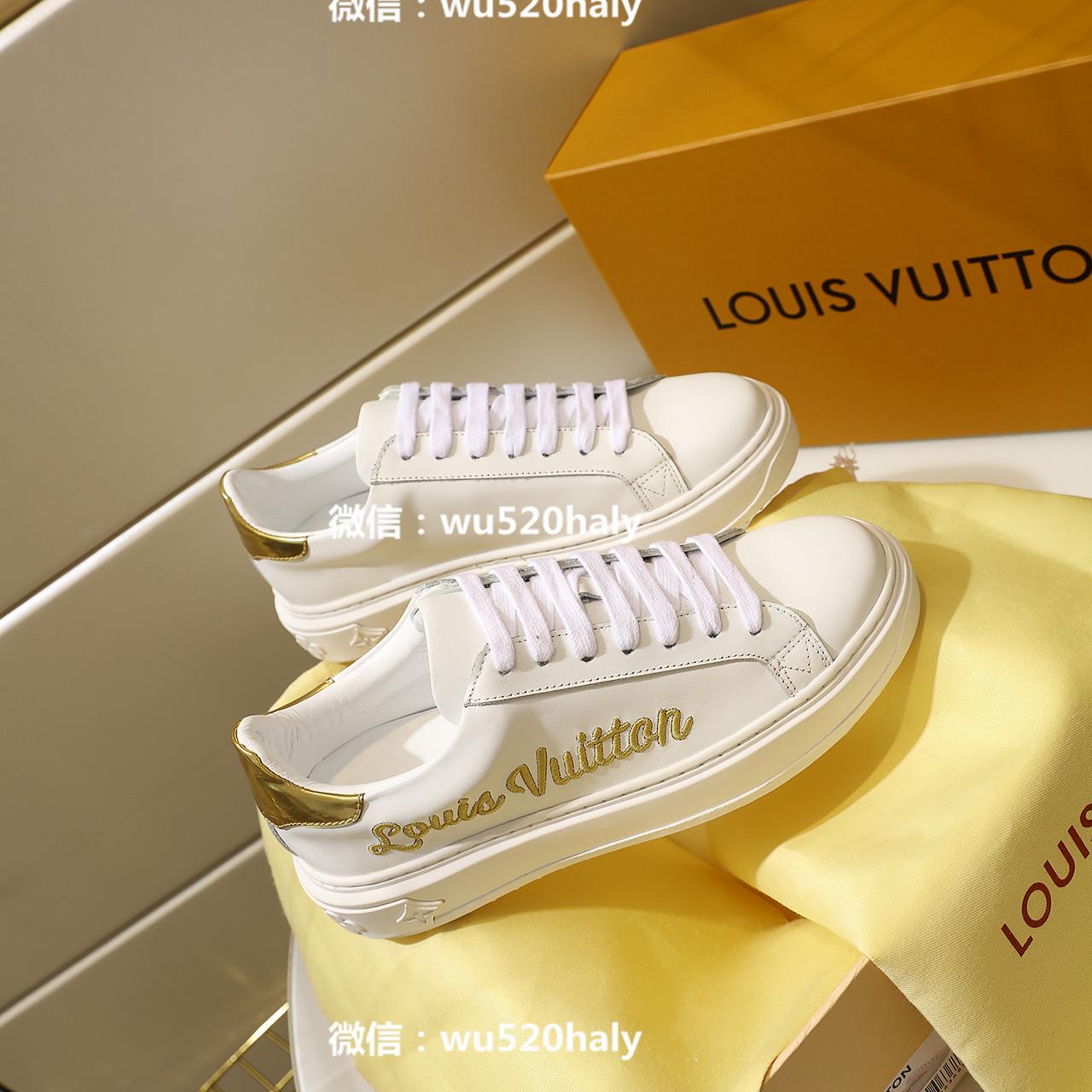 lv supreme联名小白鞋  2018走秀款lv刺绣小白鞋运动休闲板鞋