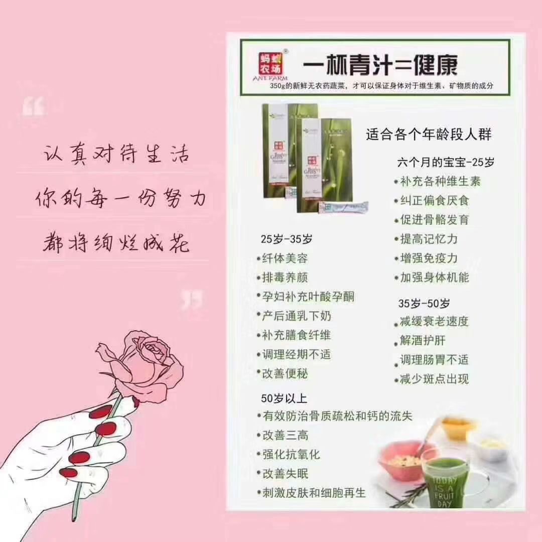 蚂蚁农场大麦若叶青汁，纯天然，无添加