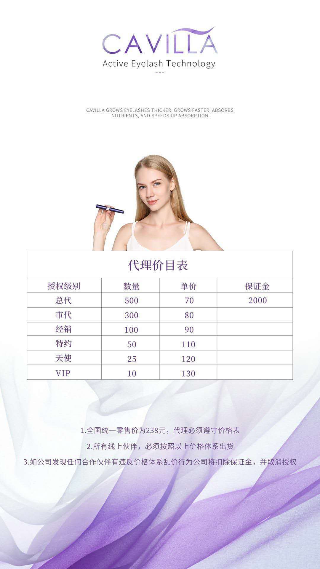 卡维拉睫毛增长液代理