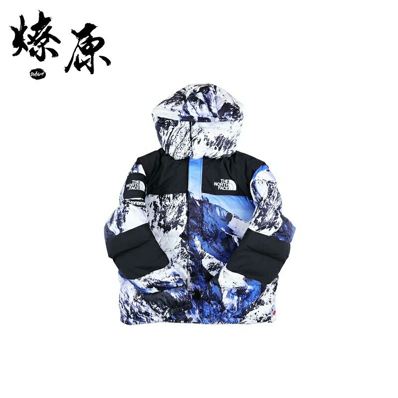 supreme联名北面雪山羽绒服 支持货到付款