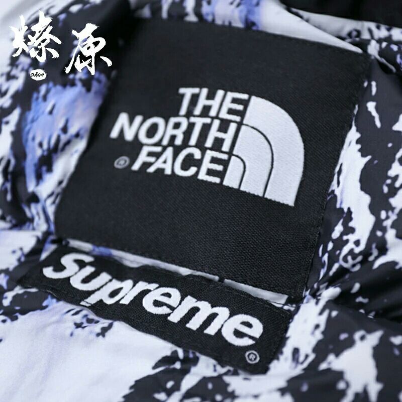 supreme联名北面雪山羽绒服 支持货到付款
