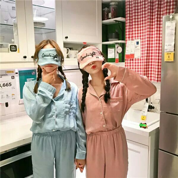 韩版秋季时尚小清新可爱卡通长袖睡衣套装 休闲家居服两件套女