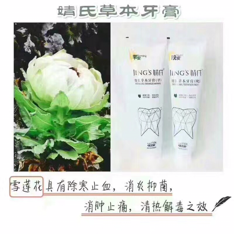 靖氏草本牙膏。解决困扰口腔问题