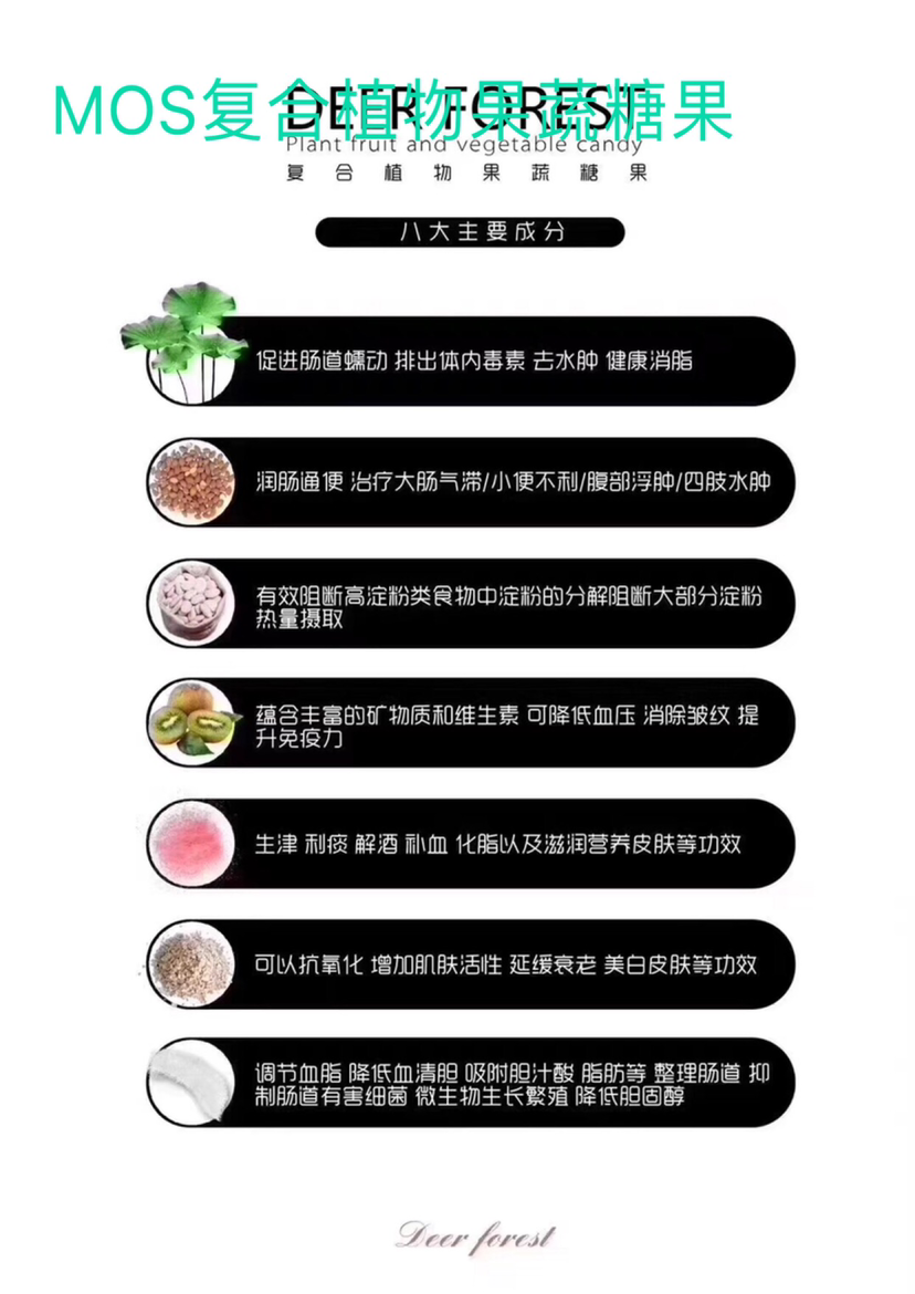 MOS复合植物果蔬糖果 水桶腰一样瘦 正常饮食 无需担心会反弹