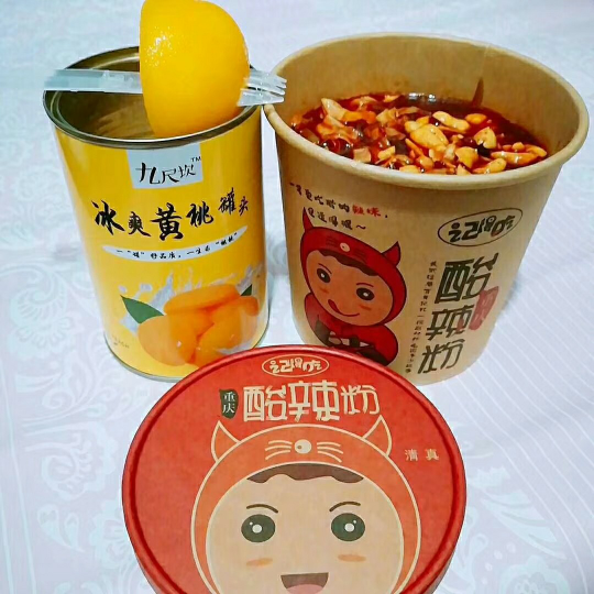 重庆九尺坎小麻花、冰霜黄桃罐头、【记得吃】酸辣粉